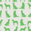 Cute pattern with dogs. Vector illustration with funny puppies. Background for fabric, textile design, wrapping paper or wallpaper