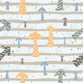 Cute Pattern with funky arrows and stripes on white background with tiny dots. Hand Drawn Design. Great for wall art design, gift