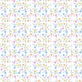 Cute pattern in small flower. Small pink flowers. White background.