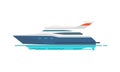 Cute Pattern of Speed Yacht Vector Illustration Royalty Free Stock Photo