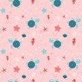 Cute pattern on the theme of the underwater world Royalty Free Stock Photo