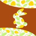 Cute patterned Easter background with a bunny Royalty Free Stock Photo