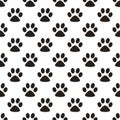 Cute paw seamless pattern, cat feet steps, pet design. Texture for wallpapers, fabric, wrap, web page backgrounds, vector Royalty Free Stock Photo