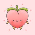 Cute peach cartoon hand drawn style