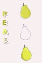 Cute pear design. Fruit background. Vector print for fabric and wallpaper. Cartoon flat design Royalty Free Stock Photo