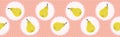 Cute pear polka dot vector illustration. Seamless repeating border pattern.