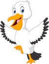 Cute pelican cartoon Royalty Free Stock Photo