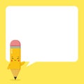 Cute Pencil with Speech Bubbles Royalty Free Stock Photo