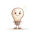 Cute pencil style light bulb illustration for design Royalty Free Stock Photo