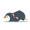 Cute Penguin animal sleep cartoon vector