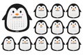 Cute Penguin 2018 Calendar Template Cartoon Vector