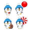 Cute penguin cartoon character. Funny penguin Royalty Free Stock Photo