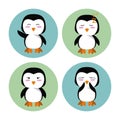 Cute penguin cartoon icons