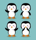 Cute penguin cartoon icons