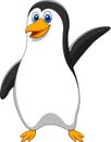 Cute penguin cartoon waving Royalty Free Stock Photo