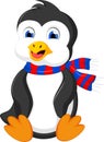 Cute penguin cartoon waving Royalty Free Stock Photo