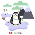 Penguin in Scandinavian style- vector illustration, eps Royalty Free Stock Photo