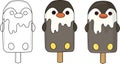 Cute penguin ice cream. Vector illustration. Royalty Free Stock Photo