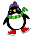 Cute penguin ice skates