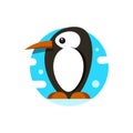 Cute penguin icon in flat style. Cold winter symbol. Antarctic bird