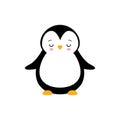 Cute penguin icon in flat style. Cold winter symbol. Antarctic bird, animal illustration