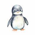 Charming Watercolor Penguin Painting: Cute And Playful Illustration
