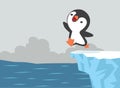 Cute penguin jumping on Iceberg