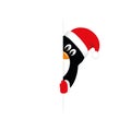 Cute penguin with looks around the corner funny christmas design