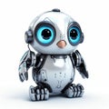 Cute penguin robot, robotic animal isolated over white background. Created with generative Ai Royalty Free Stock Photo