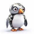 Cute penguin robot, robotic animal isolated over white background. Created with generative Ai Royalty Free Stock Photo