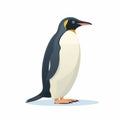 Cute Penguin Silhouette On White Background