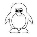 Cute penguin simple icon pictogram outline