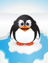 Cute penguin on snow