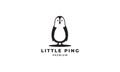 Cute penguin stand logo design cartoon kids