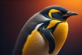 Cute penguin standing in front of solid color background. ai generative Royalty Free Stock Photo