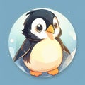 Cute Penguin Sticker Set With Clear Edges And High Contrast