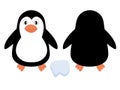 Cute penguin. Vector illustration of an animal, isolated on a white background. for children`s holidays or drawing training