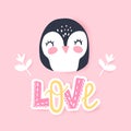 Cute Penguin vector illustration. Funny Cartoon animal. Royalty Free Stock Photo