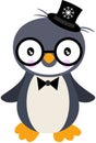 Cute penguin wearing formal suit