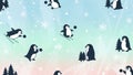 Cute Penguin Winter Fun Pattern Royalty Free Stock Photo