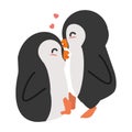 Cute  Penguins Couple  with heart Royalty Free Stock Photo