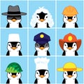 Cute Penguins of Different Professions.