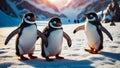 Cute penguins north wildlife antarctica design adorable character character