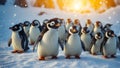 Cute penguins north wildlife antarctica design adorable character outdoor