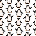 Cute Penguins repeating backgroud, funny penguins seamless pattern, cartoon, north pole animals scrapbook paper, penguins cartoon