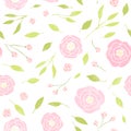 Cute peony and leaves background.