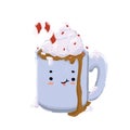 Cute Peppermint Hot Chocolate Illustration