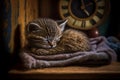 A cute Persian cat sleeping digital art