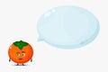 Cute persimmon mascot with bubble speech