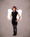 Cute person with angel illustrated wings